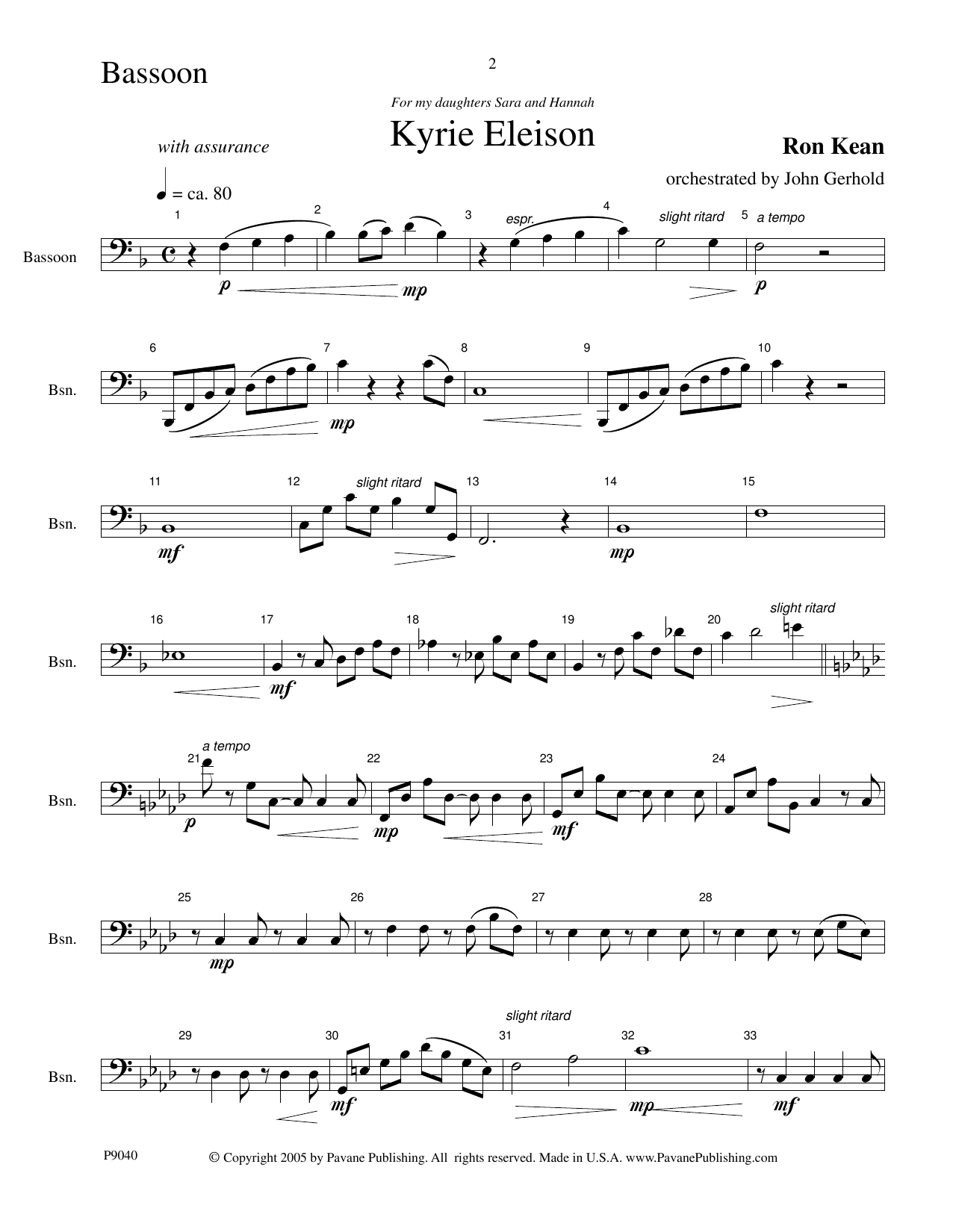 Product picture to: American Mass (Chamber Orchestra) (arr. John Gerhold) - Bassoon