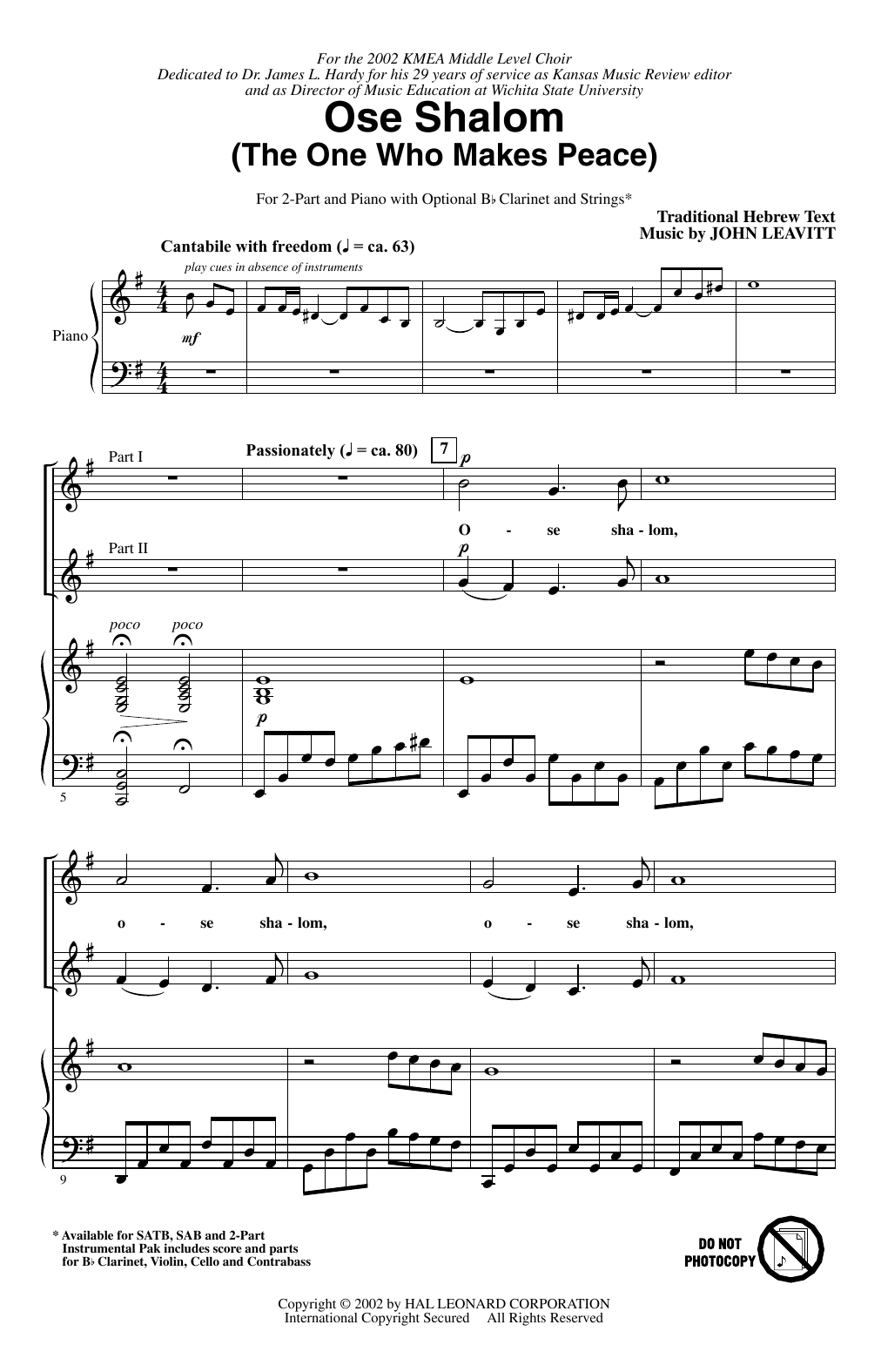 Produktbild zu: Ose Shalom (The One Who Makes Peace)