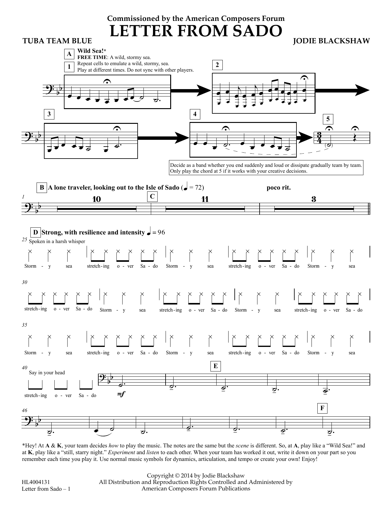 Product picture to: Letter from Sado - Tuba Team Blue