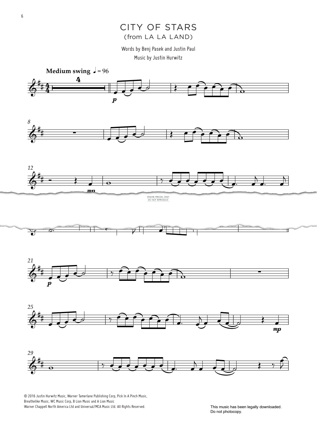 Product gallery: Page 1 of 1 City Of Stars (from 'La La Land'), Justin Hurwitz