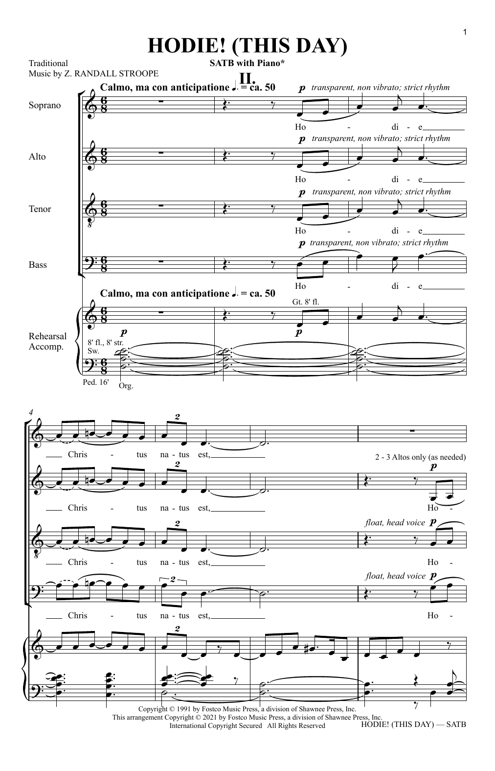 Produktgalerie: Seite 1 von 1 Hodie! (This Day) (Movement 2), Z. Randall Stroope, Chor