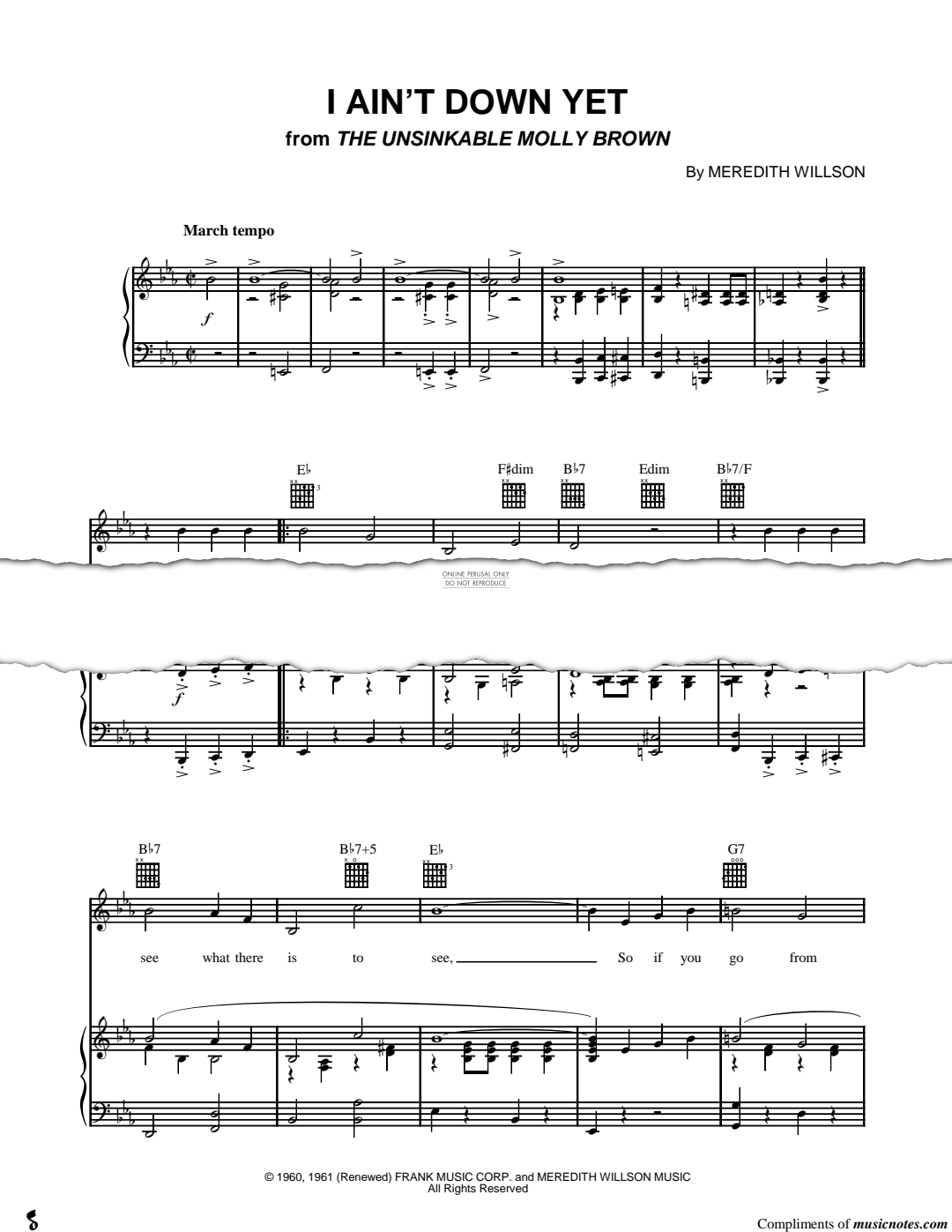 Produktgalerie: Seite 1 von 1 I Ain't Down Yet, Meredith Willson, Gesang, Gitarre, Klavier