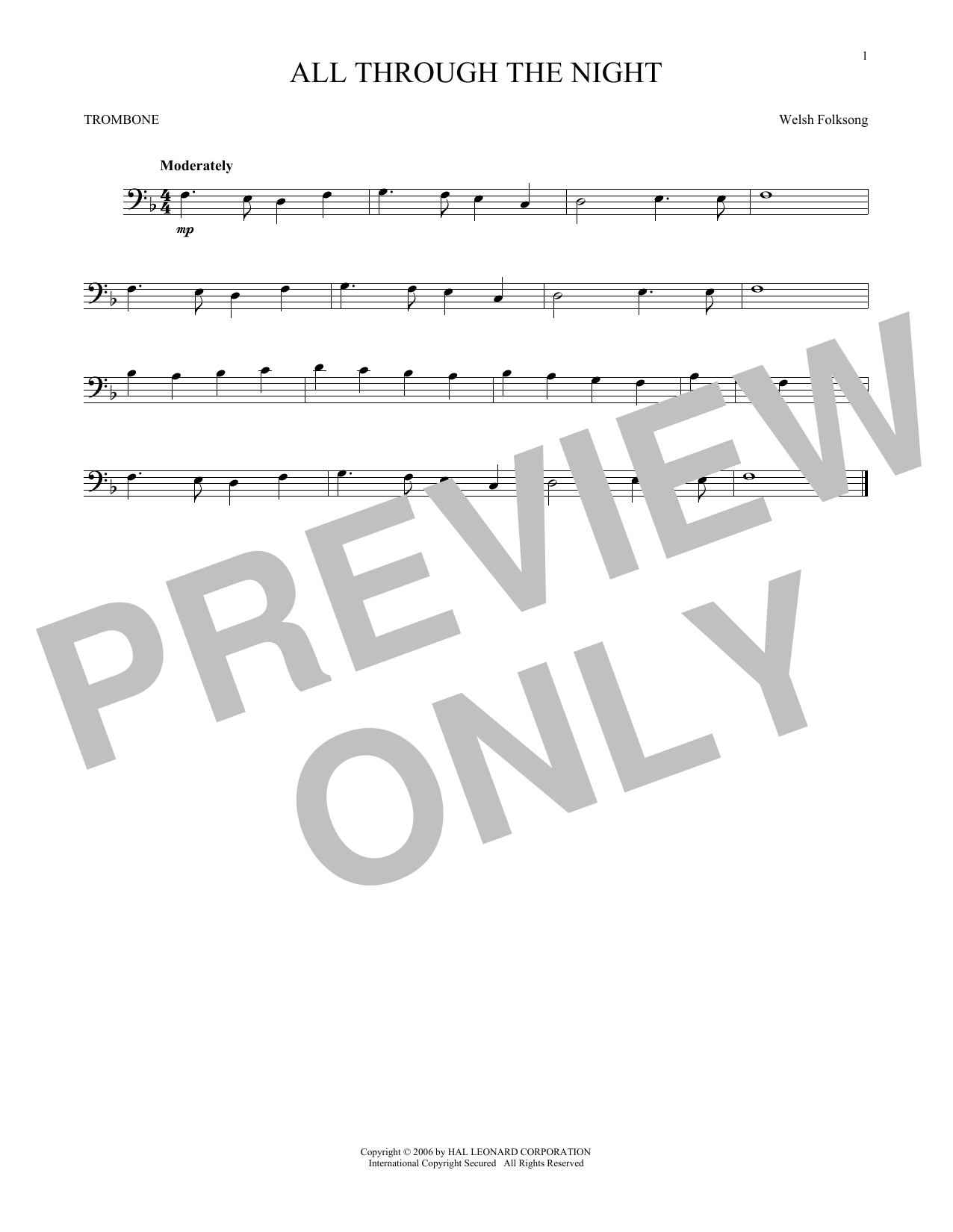 Product gallery: Page 1 of 1 All Through The Night, Welsh Folksong