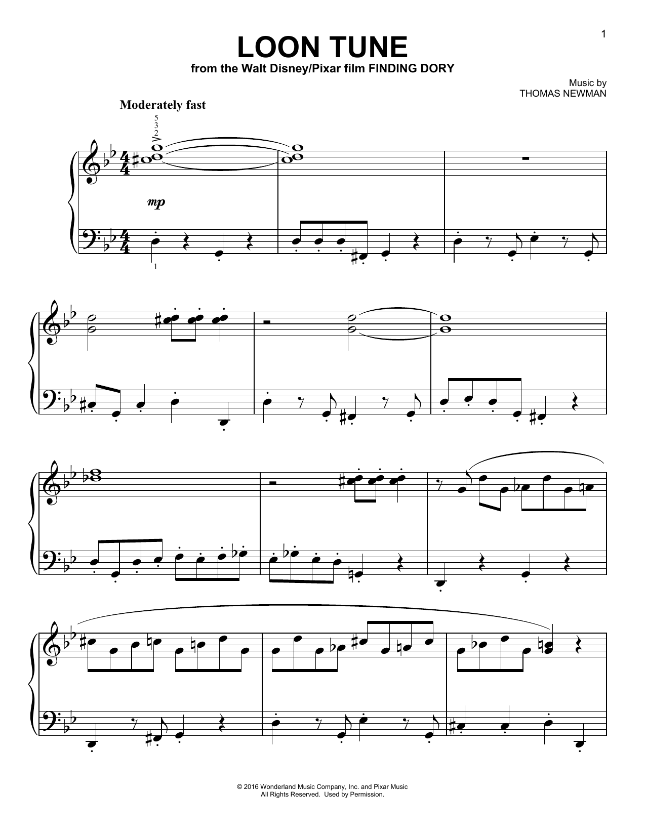 Produktbild zu: Loon Tune (from Finding Dory)