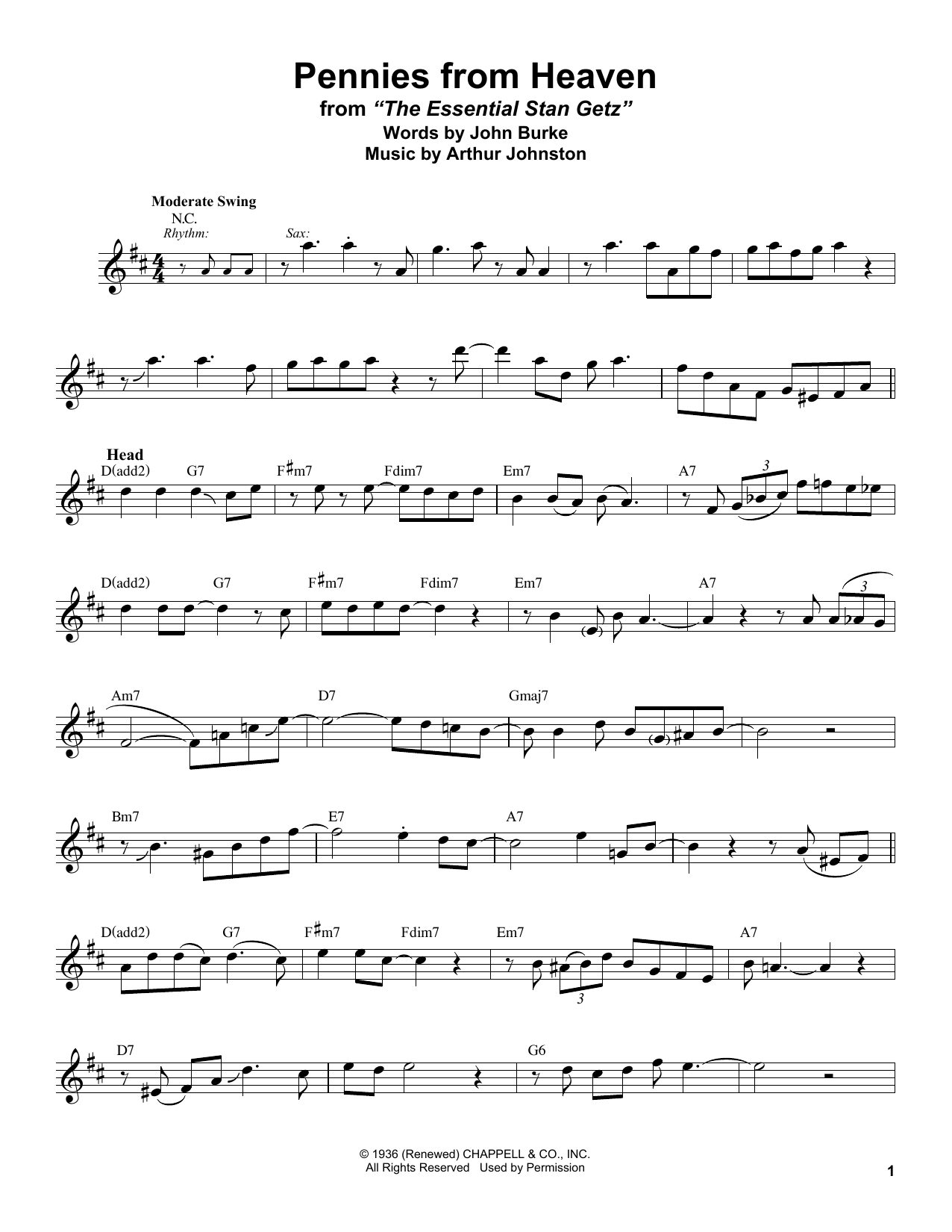 Product gallery: Page 1 of 1 Pennies From Heaven, Stan Getz