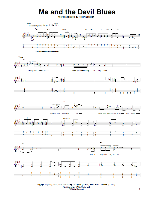 Product gallery: Page 1 of 1 Me And The Devil Blues, Robert Johnson