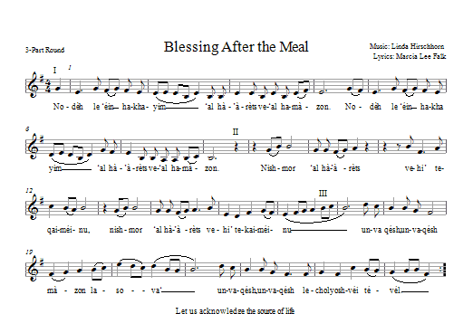 Product gallery: Page 1 of 1 Blessing After the Meal, Marcia Lee Falk