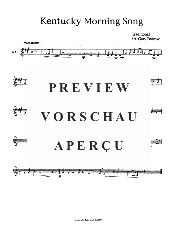Product gallery: Page 7 of 11 Kentucky Morning Song, , Horn Octet