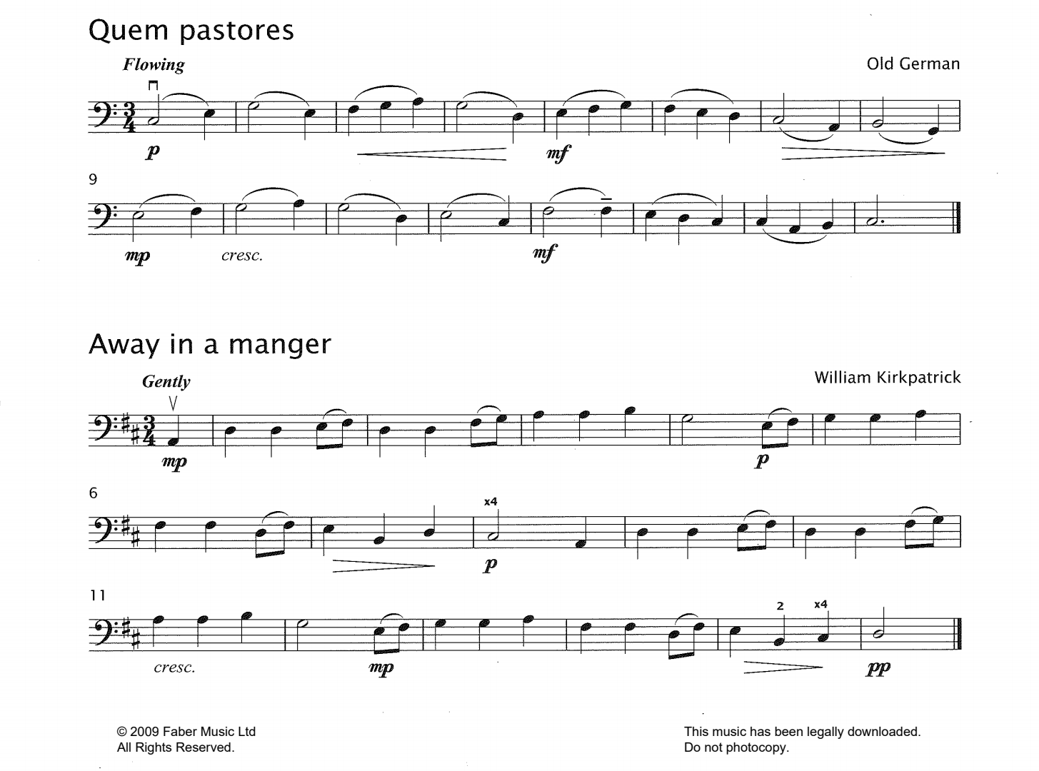 Produktgalerie: Seite 1 von 1 Away In A Manger, W. J. Kirkpatrick, Violoncello