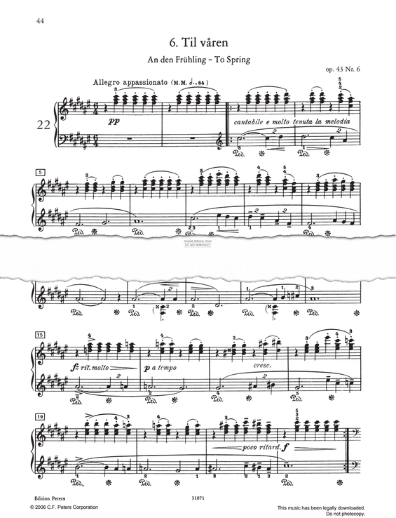 Produktgalerie: Seite 1 von 1 Til våren Op. 43, Edvard Grieg, Klavier