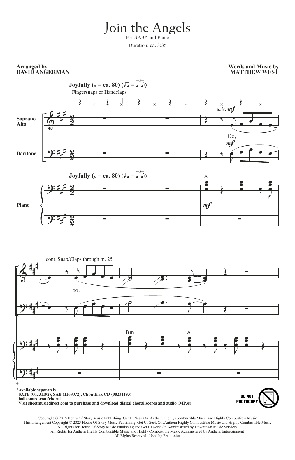 Produktbild zu: Join The Angels (arr. David Angerman)