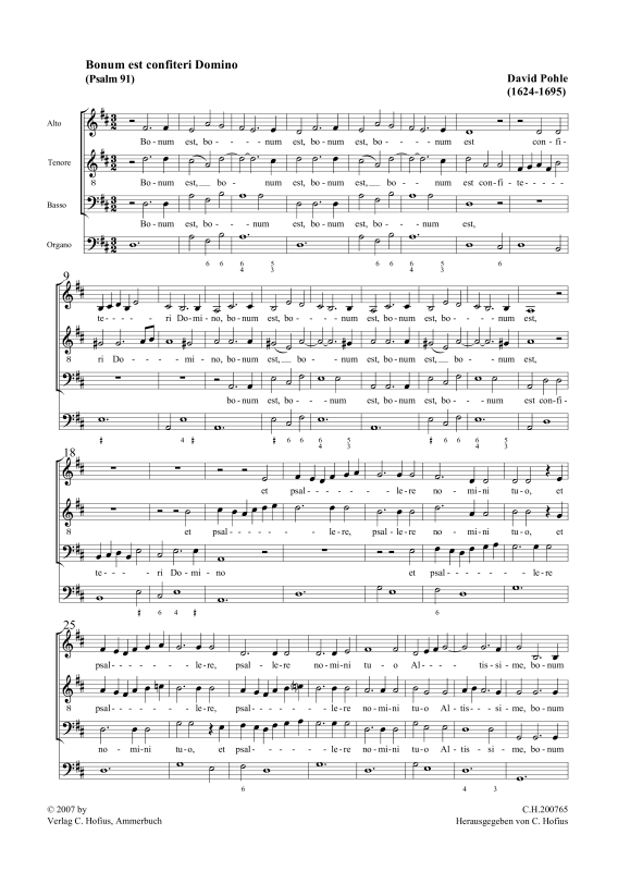 Produktgalerie: Seite 1 von 11 Bonum est confiteri Domino (Psalm 91), , Gemischter Chor ATB und BC