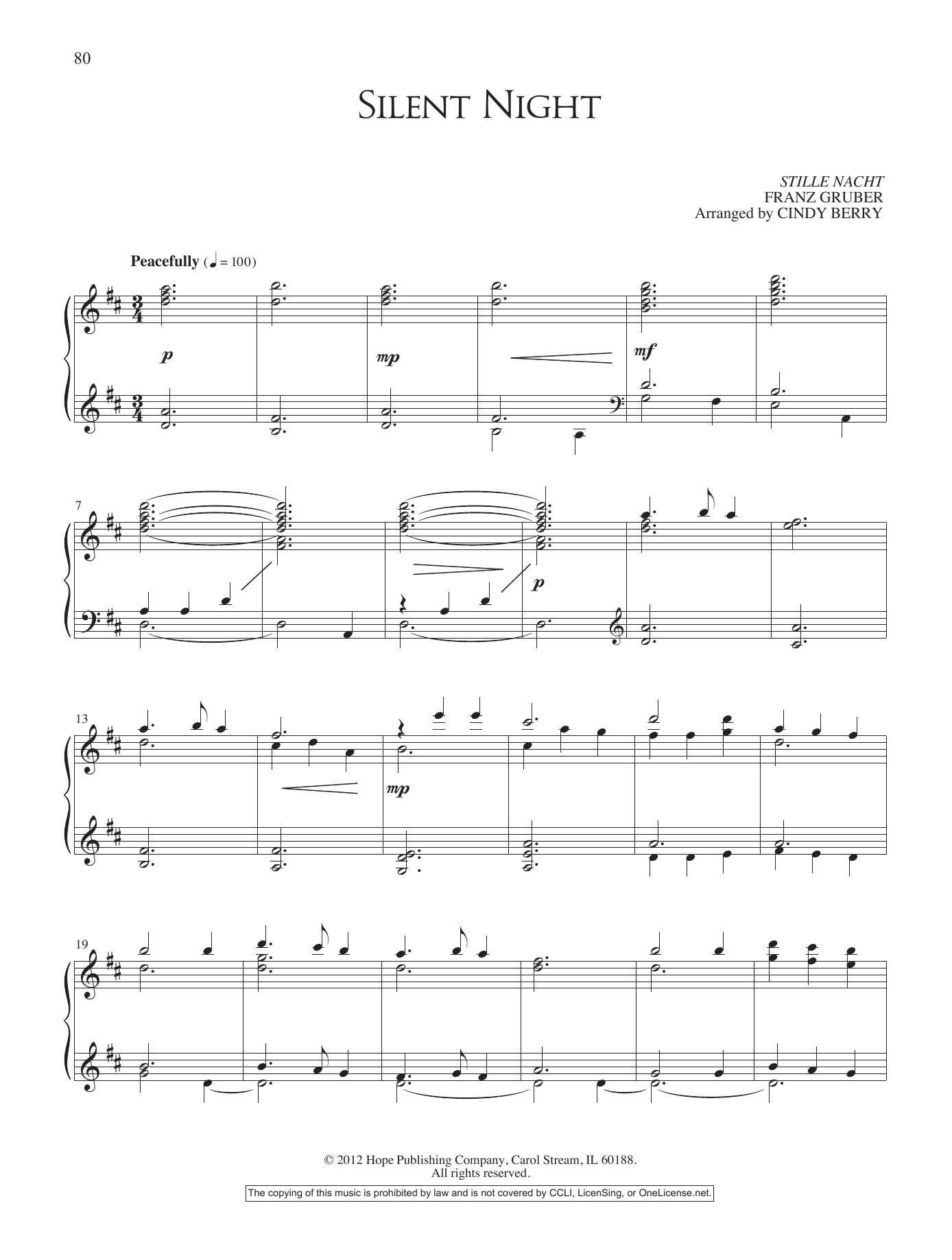 Product gallery: Page 1 of 1 Silent Night, Cindy Berry