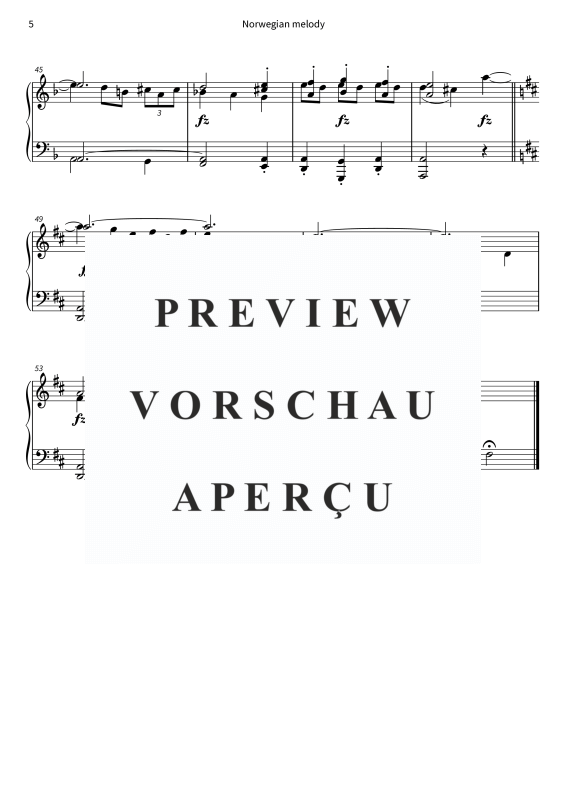 Product gallery: Page 7 of 7 Norwegian melody - No. 6 from Lyric Pieces, Book 1, op. 12, , Piano Solo