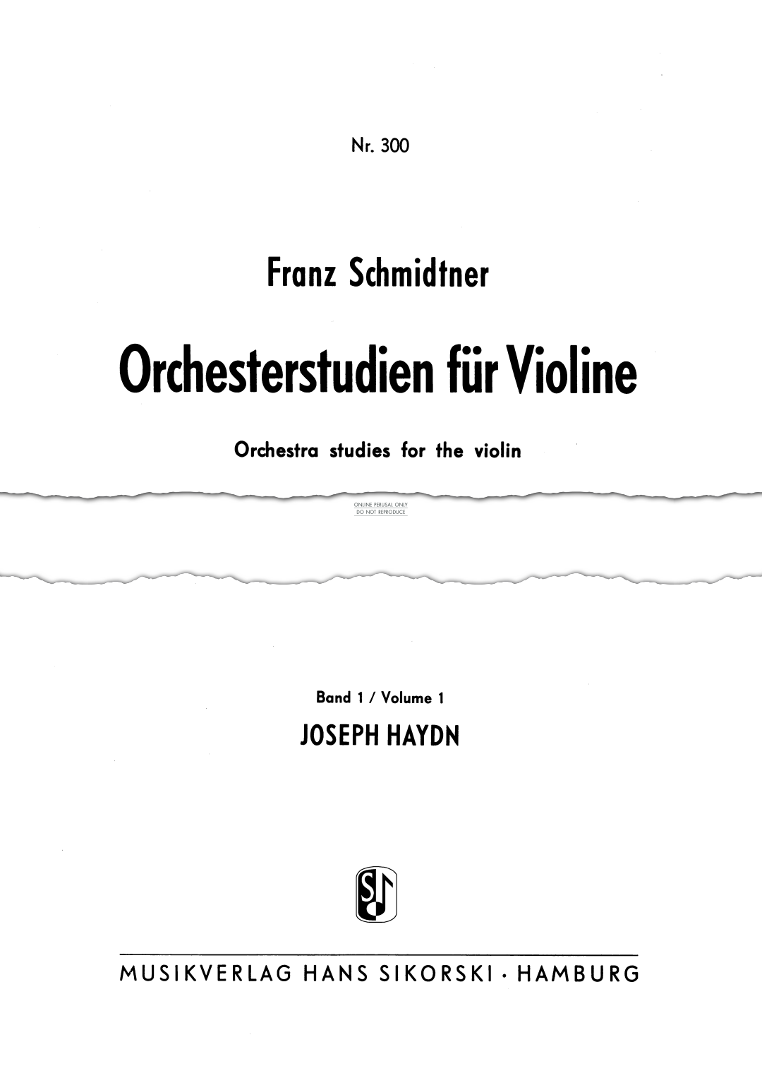 Product picture to: Orchestral Studies for Violin