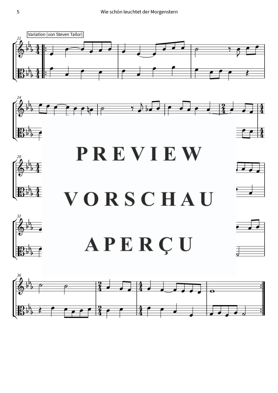 Produktgalerie: Seite 7 von 9 Wie schön leuchtet der Morgenstern - aus dem Album Barock und Jazz zum Fest, , Streicher Duett für Violine und Viola