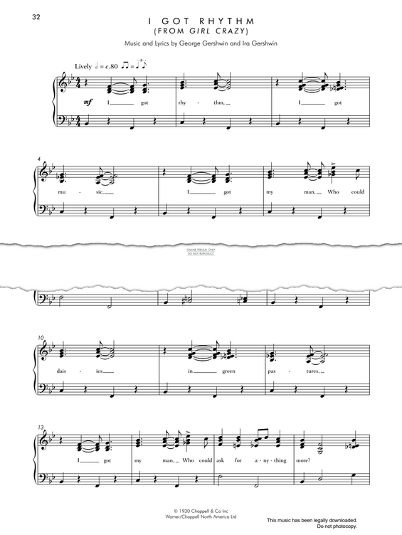Produktgalerie: Seite 1 von 1 I Got Rhythm, George Gershwin, Klavier