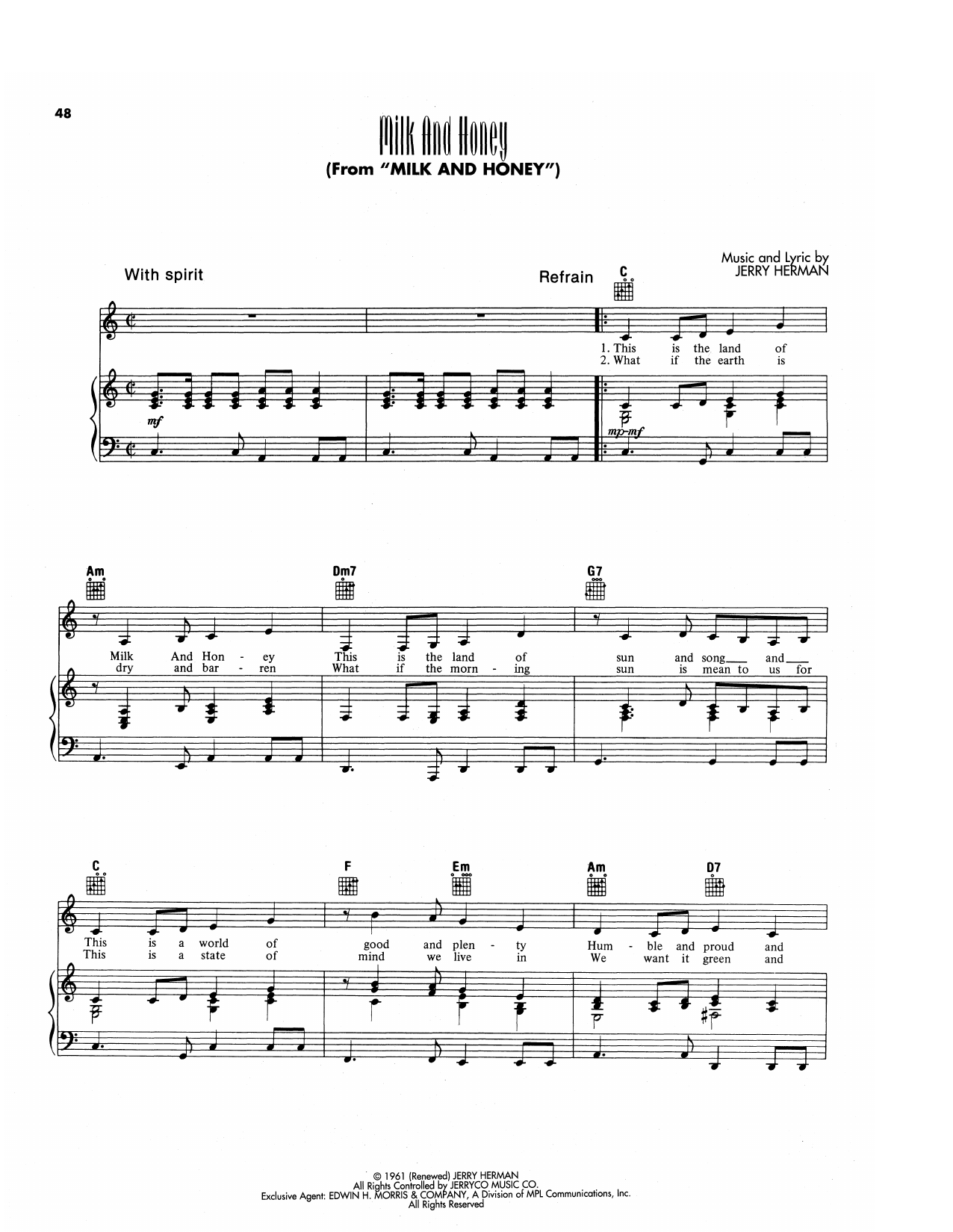 Produktgalerie: Seite 1 von 1 Milk And Honey, Jerry Herman, Gesang, Gitarre, Klavier