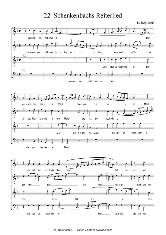 Produktbild zu: Schenkenbachs Reiterlied Ludwig Senfl (1486-1542)