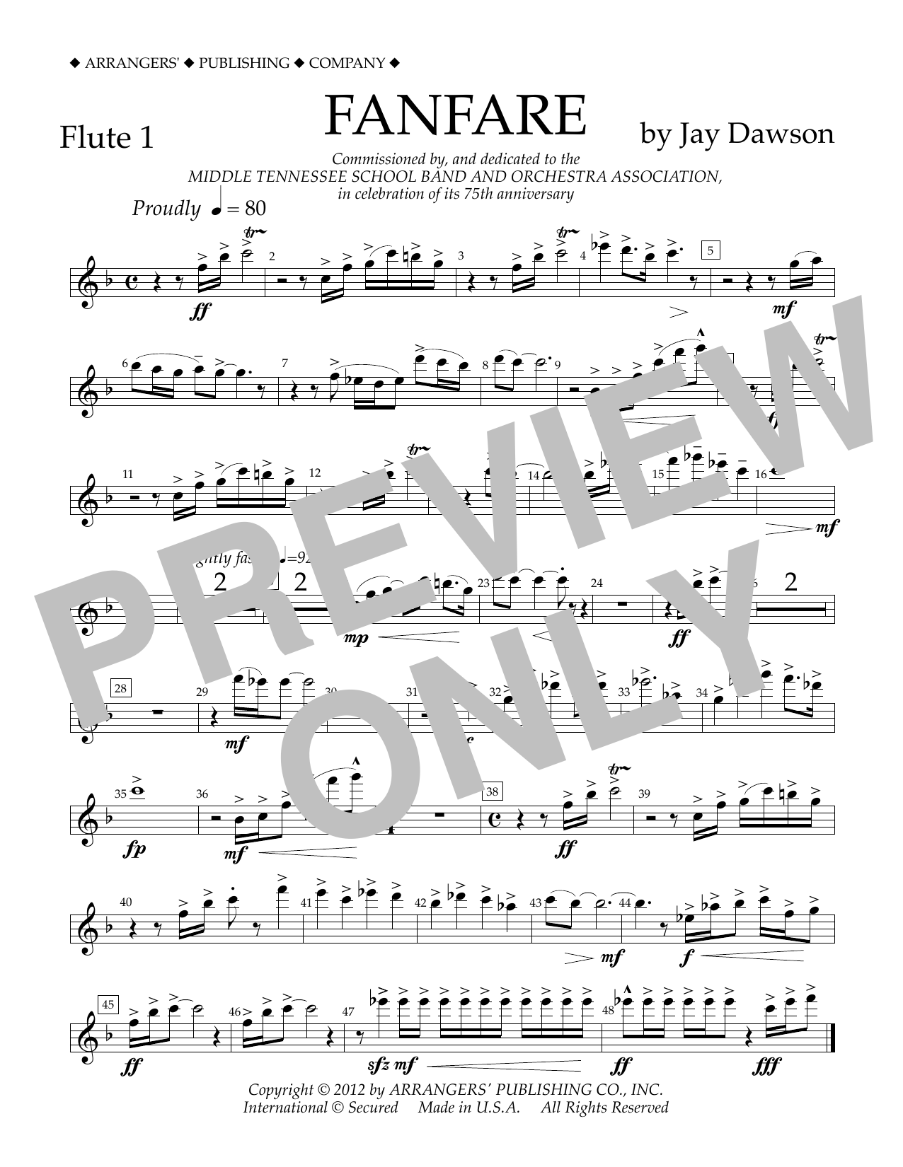 Product picture to: Fanfare - Flute 1