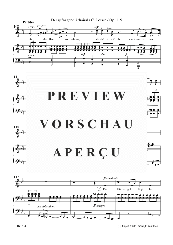 gallery: Der gefangene Admiral Op. 115, , Gesang + Klavier