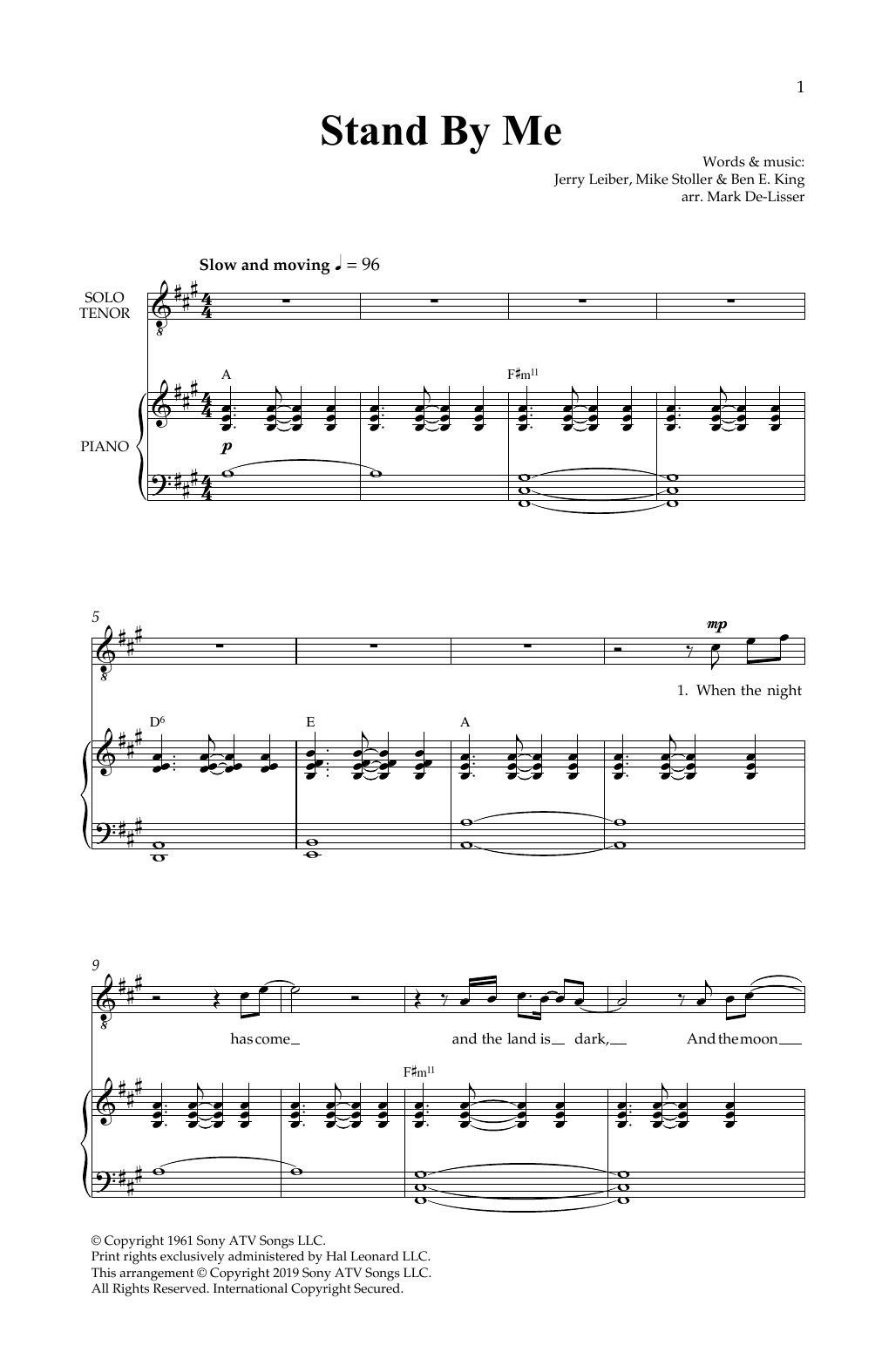 Produktgalerie: Seite 1 von 1 Stand By Me (Royal Wedding Version) (arr. Mark De-Lisser), Ben E. King, Chor