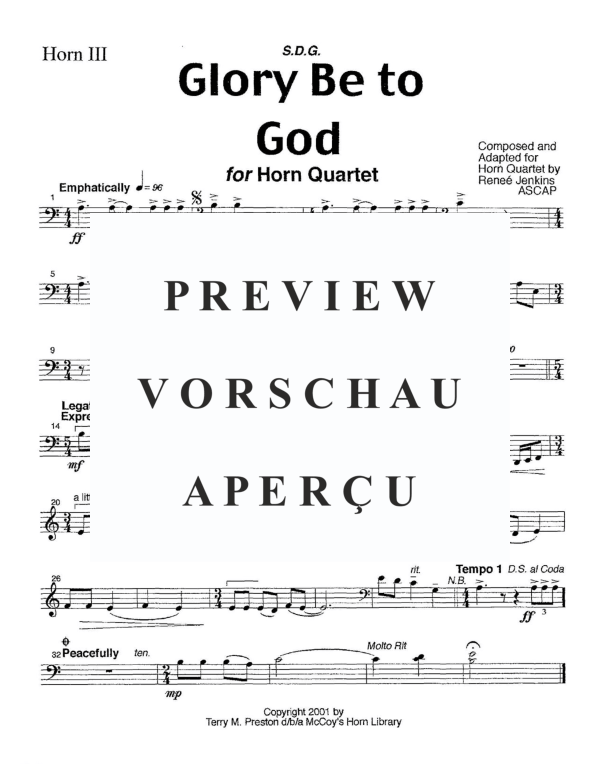 Produktgalerie: Seite 10 von 11 Glory be to God, , Horn Quartett