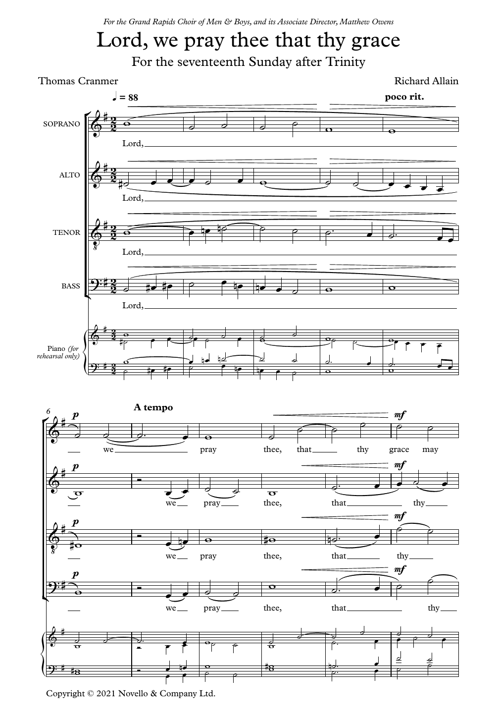 Produktbild zu: Lord, we pray thee that thy grace