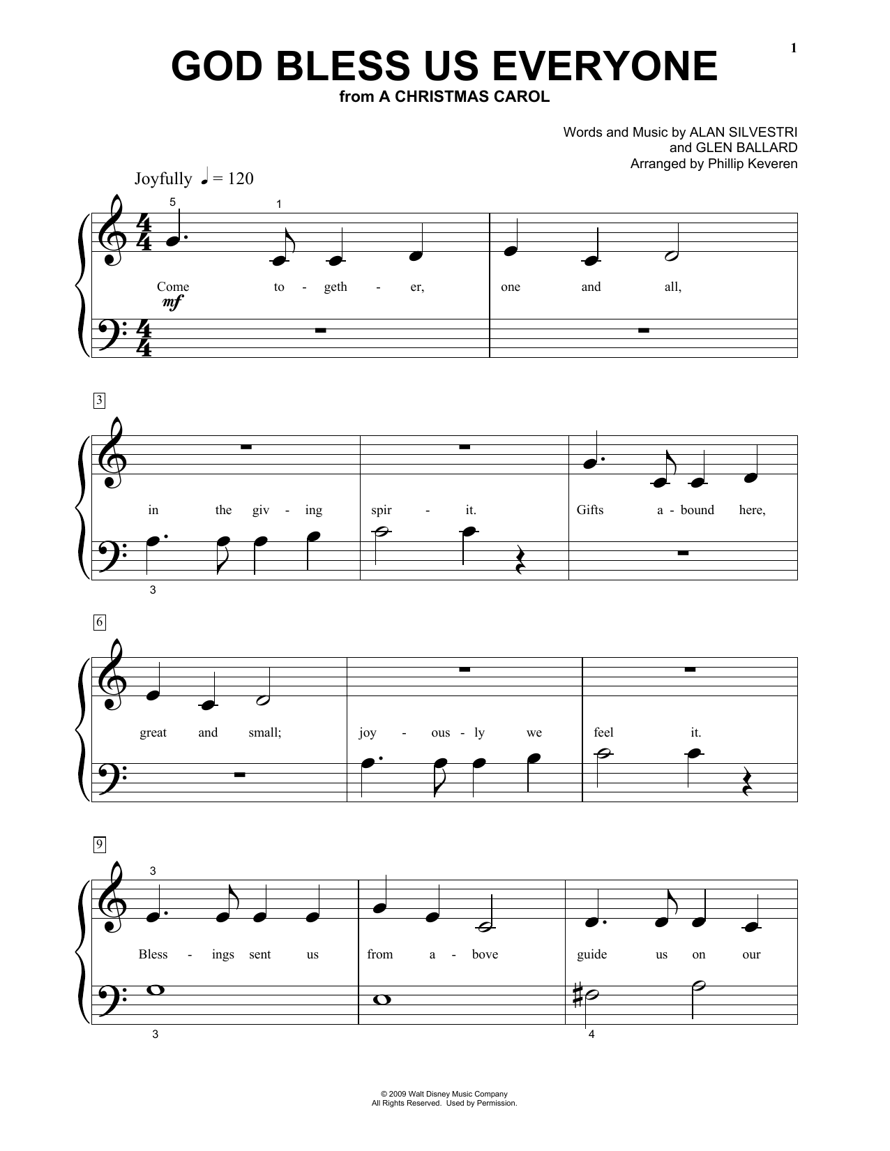 Produktgalerie: Seite 1 von 1 God Bless Us Everyone (from Disney's A Christmas Carol) (arr. Phillip Keveren), Andrea Bocelli, Klavier