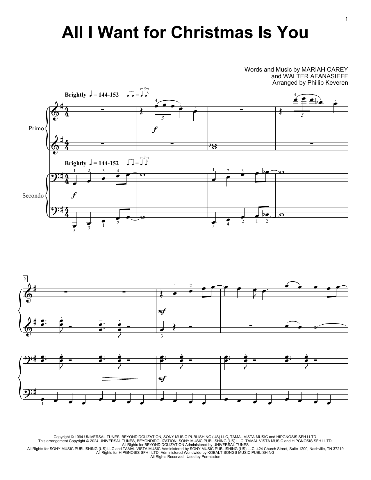 Produktbild zu: All I Want For Christmas Is You (arr. Phillip Keveren)