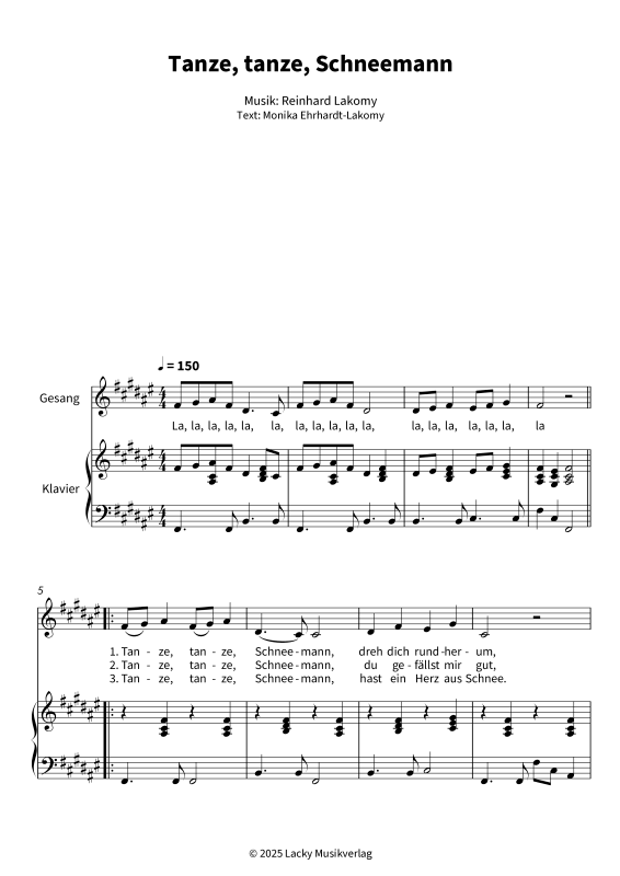 Produktgalerie: Seite 1 von 6 Tanze, tanze, Schneemann, , Gesang und Klavier