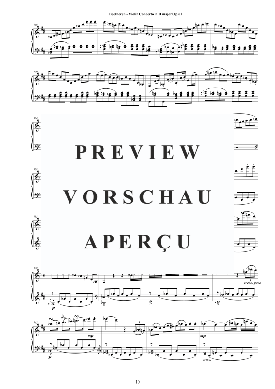 Produktgalerie: Seite 11 von 11 Violin Concerto in D major Op.61 - Piano Version, , Klavier Solo