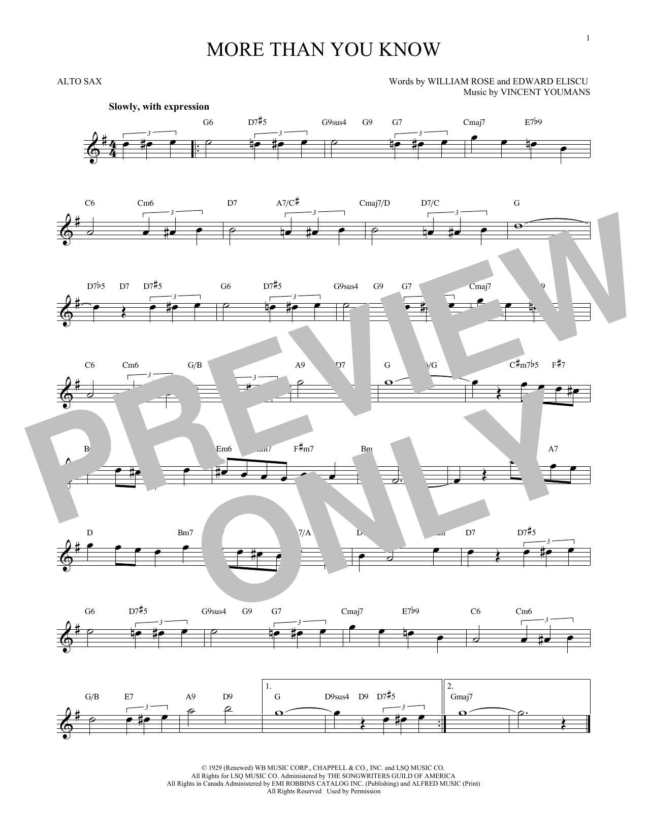 Product gallery: Page 1 of 1 More Than You Know, Vincent Youmans