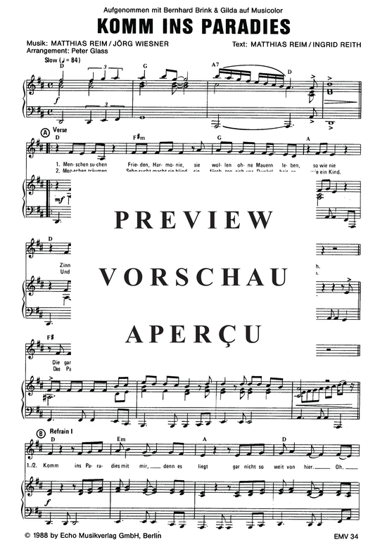 Produktgalerie: Seite 4 von 4 Komm ins Paradies, Brink, 	Bernhard , Klavier und Gesang
