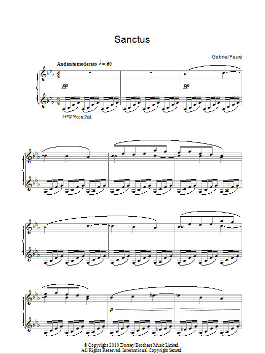 Product gallery: Page 1 of 1 Sanctus, Gabriel Faure