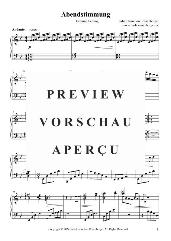 gallery: Abendstimmung, , (solo for hook or pedal harp / piano)