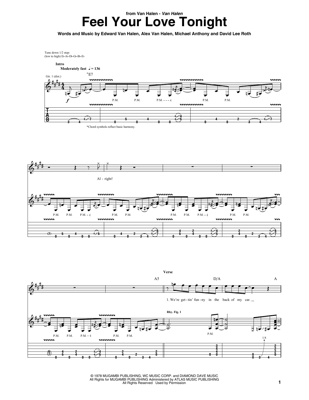 Produktgalerie: Seite 1 von 1 Feel Your Love Tonight, Van Halen, Gitarre