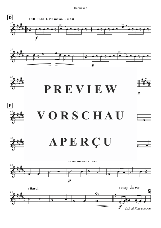 Produktgalerie: Seite 11 von 11 Hanukkah, , Alt Saxophon und Klavier