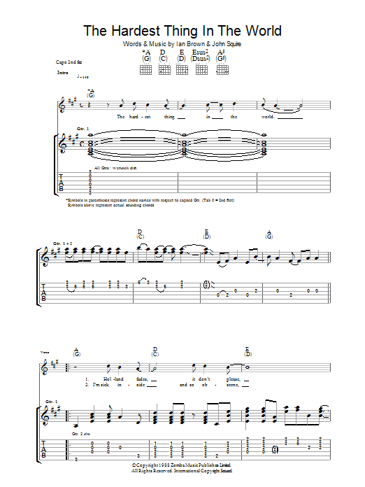 Produktgalerie: Seite 1 von 1 The Hardest Thing In The World, The Stone Roses, Gitarre