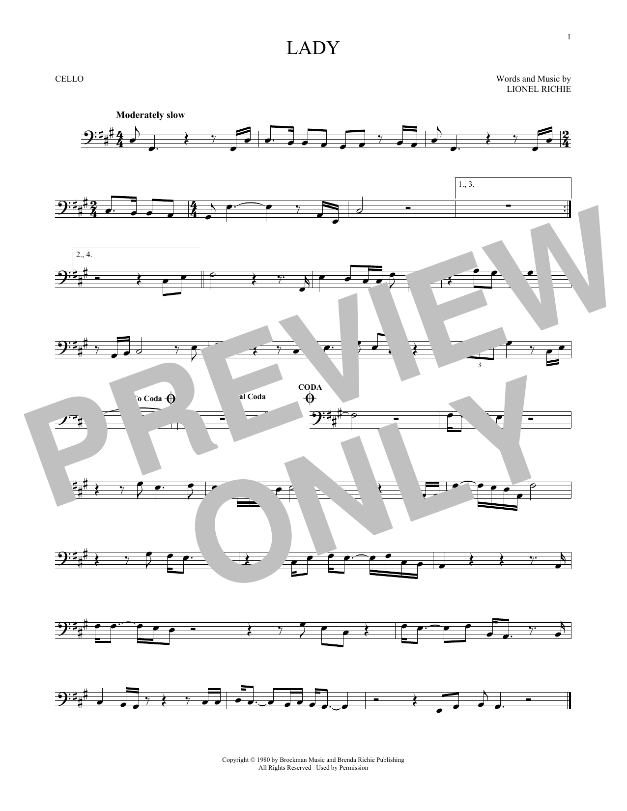 Produktgalerie: Seite 1 von 1 Lady, Kenny Rogers, Violoncello