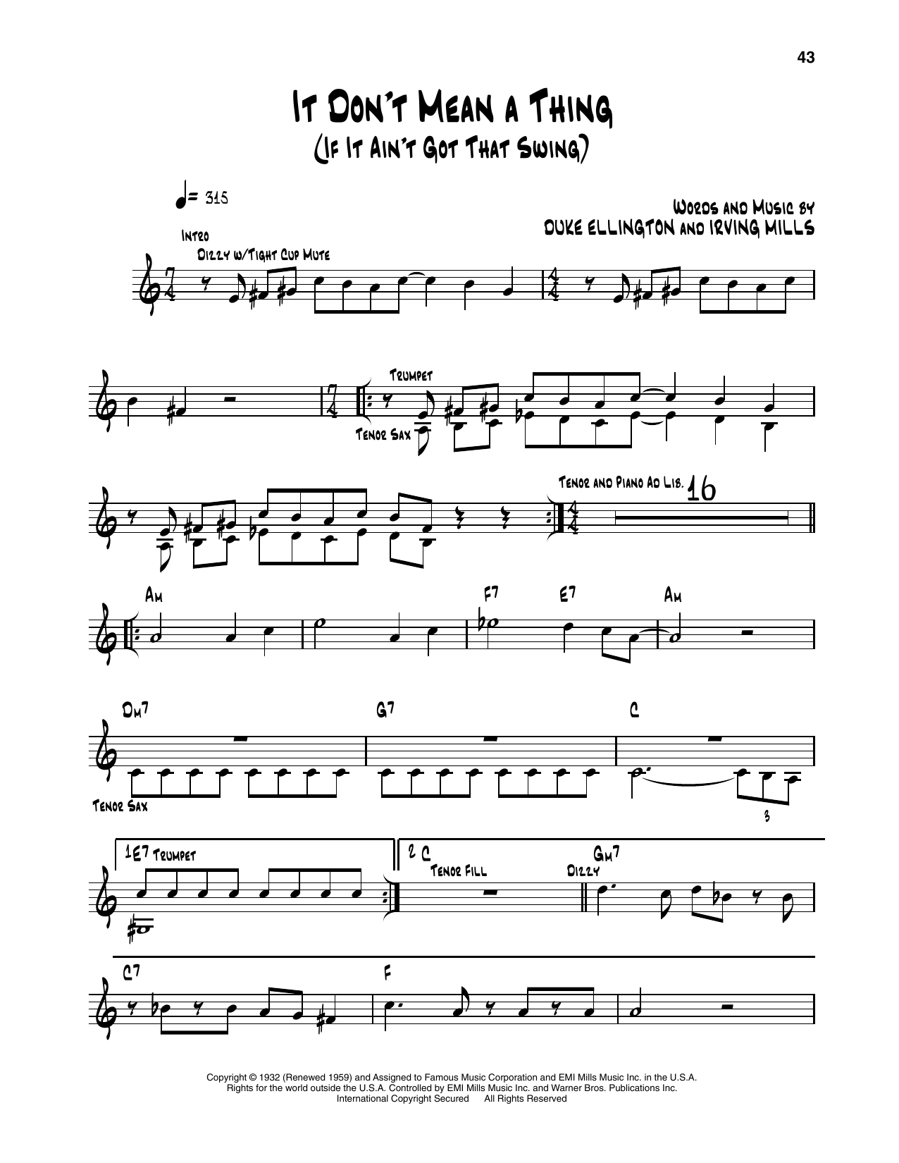 Produktgalerie: Seite 1 von 1 It Don't Mean A Thing (If It Ain't Got That Swing), Dizzy Gillespie, Trompete