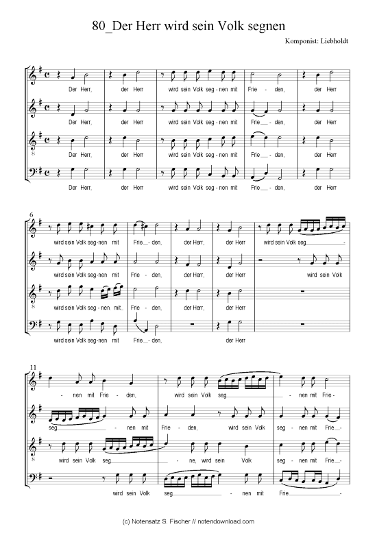 Product picture to: Der Herr wird sein Volk segnen Liebholdt Motette über Ps. 29,11