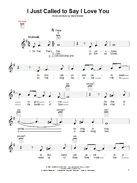 Product gallery: Page 1 of 1 I Just Called To Say I Love You, Stevie Wonder