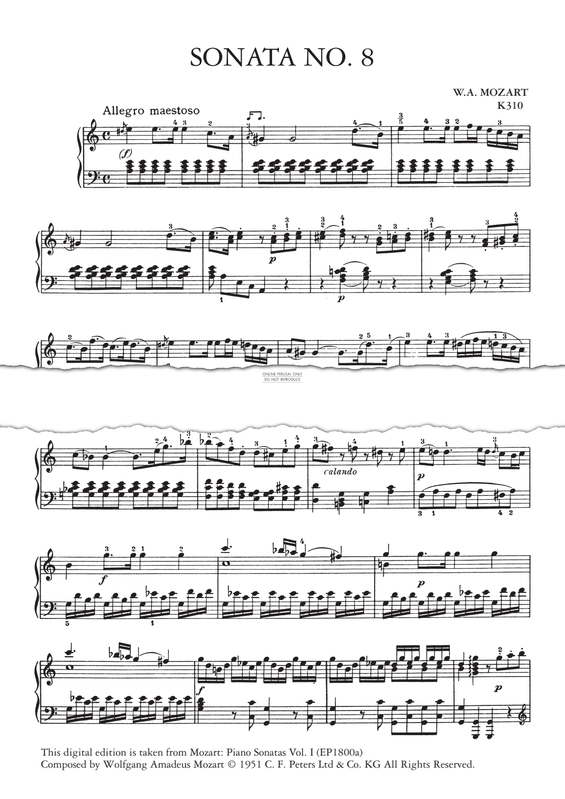 Produktgalerie: Seite 1 von 1 Sonata No.8 in A minor K310, Wolfgang Amadeus Mozart, Klavier