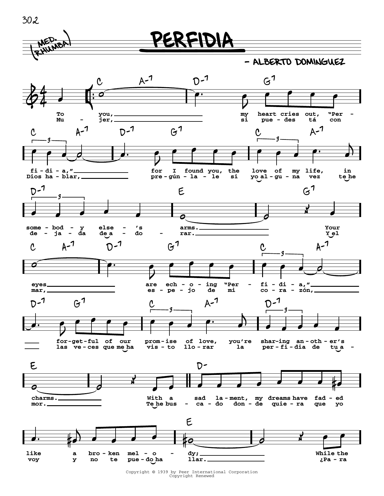 Produktbild zu: Perfidia (High Voice)