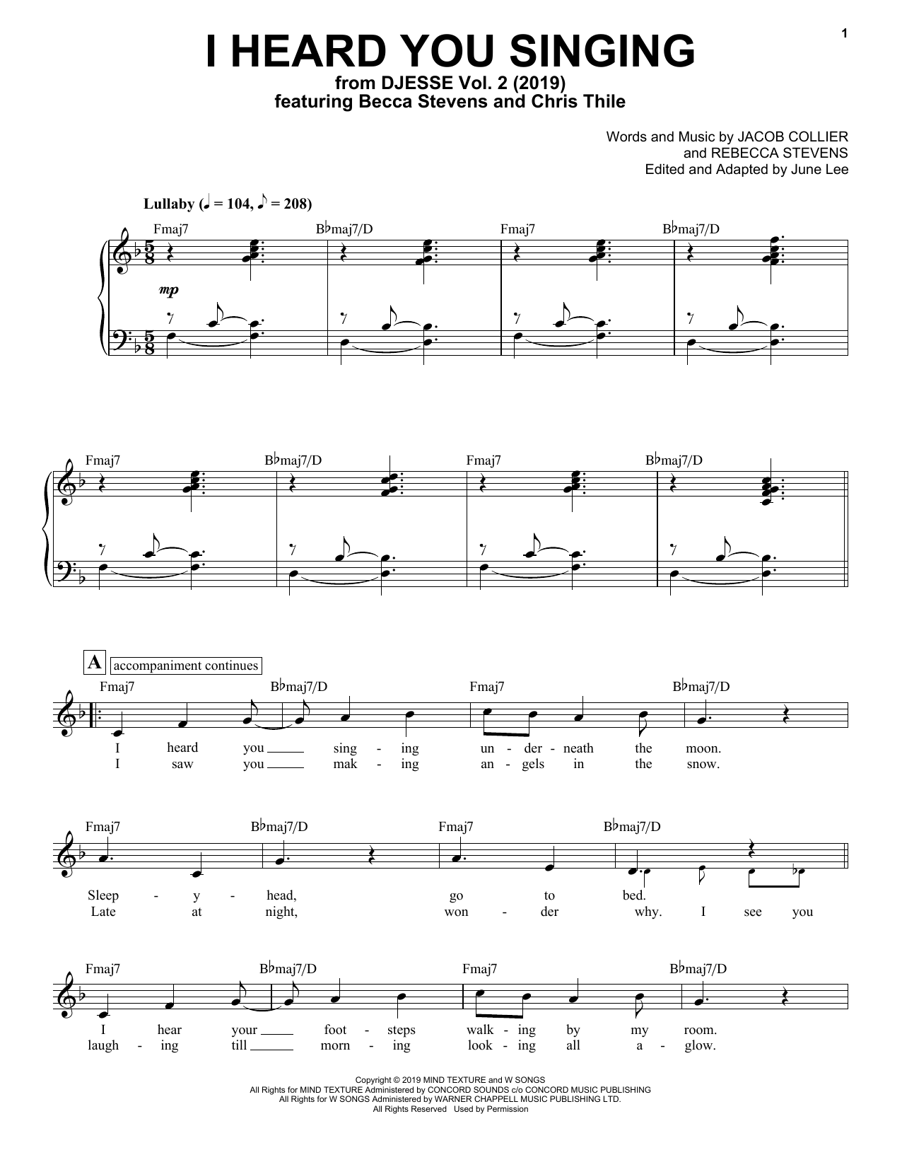 Product picture to: I Heard You Singing (feat. Becca Stevens & Chris Thile)