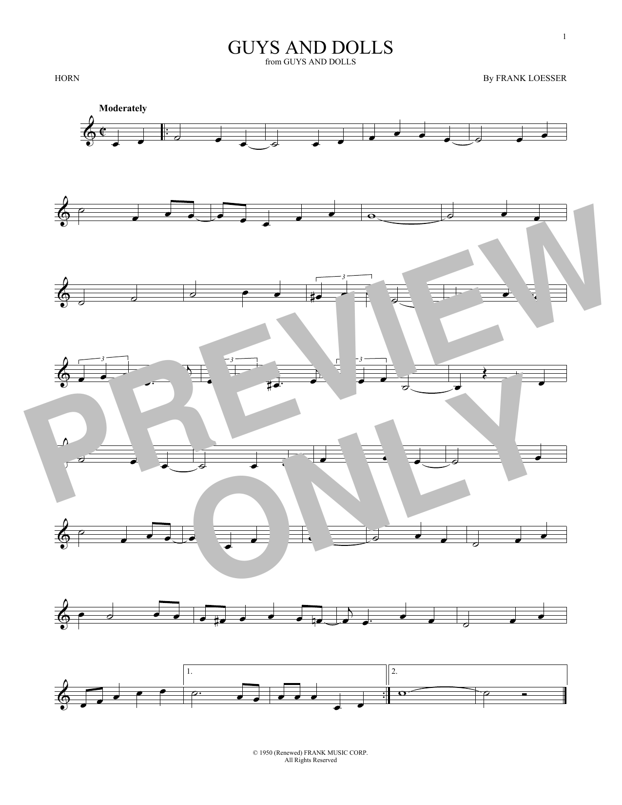 Produktgalerie: Seite 1 von 1 Guys And Dolls, Frank Loesser, Horn