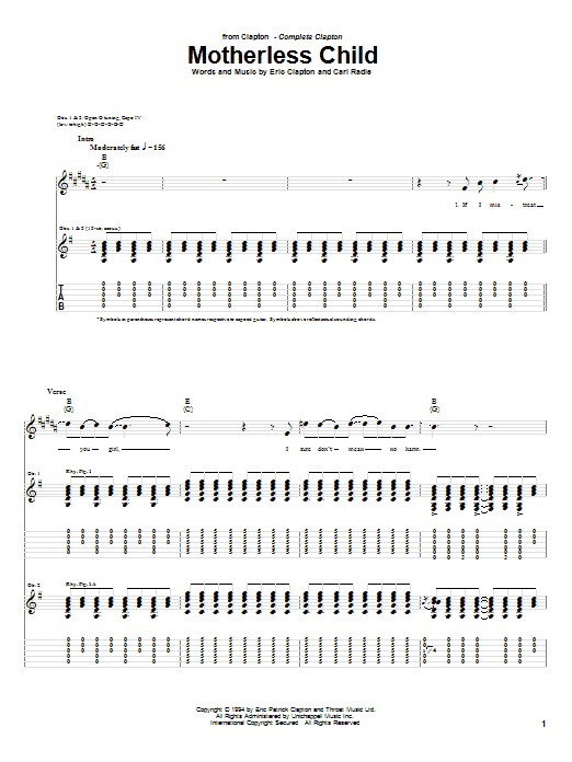 Product gallery: Page 1 of 1 Motherless Child, Eric Clapton