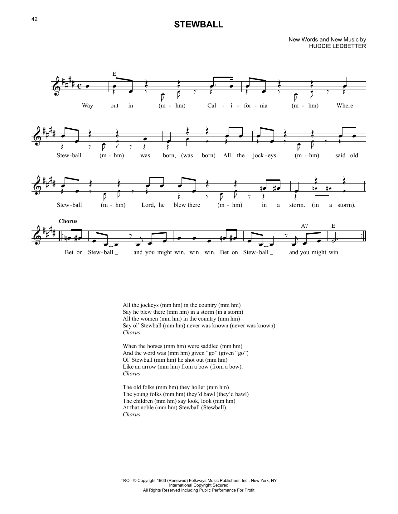 Produktgalerie: Seite 1 von 1 Stewball, Lead Belly, Melodieinstrument
