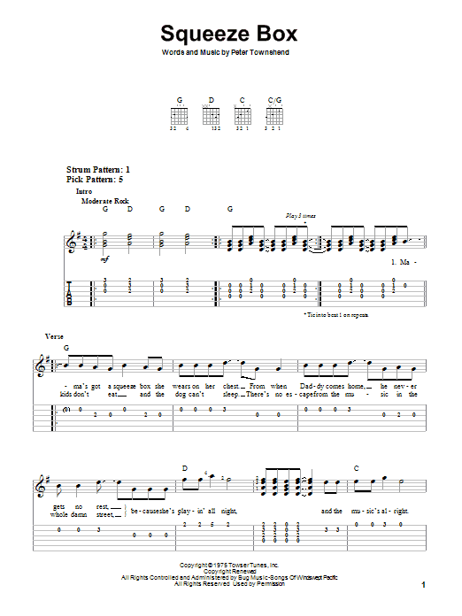 Product gallery: Page 1 of 1 Squeeze Box, The Who